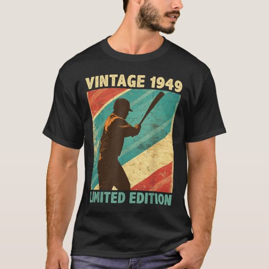 レトロヴィンテージ1949野球愛好者限定版 Tシャツ (正面)