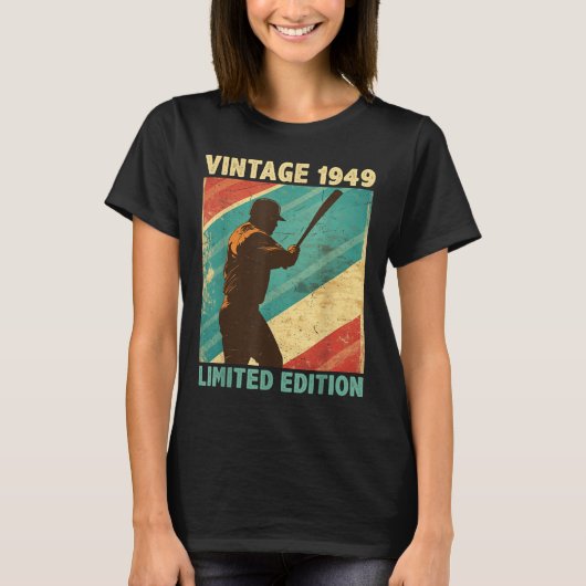 レトロヴィンテージ1949野球愛好者限定版 Tシャツ (正面)