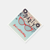 レトロヴィンテージ1950の50歳の誕生日パーティーカスタム スタンダードカクテルナプキン (角)