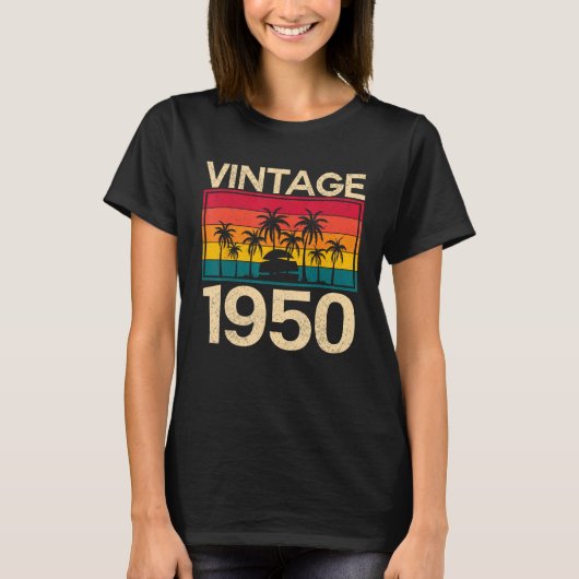 レトロヴィンテージ1950誕生日 Tシャツ (正面)