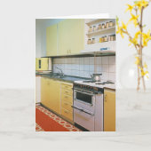 レトロヴィンテージ1950sキッチングリーティ空白のングカード カード (黄色い花)