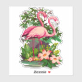 レトロヴィンテージ1950sスタイルホットピンクフラミンゴ シール (シート)