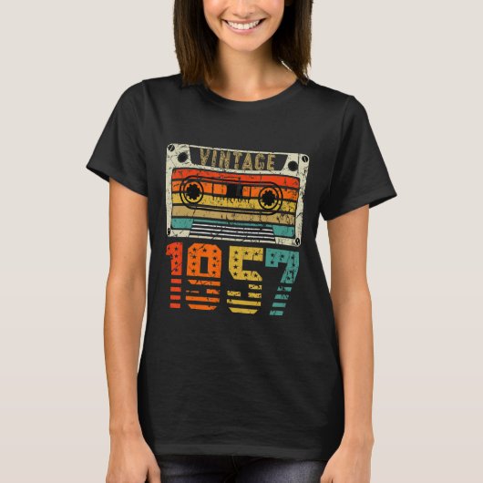 レトロヴィンテージ1957 66誕生日 Tシャツ (正面)