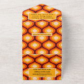 レトロヴィンテージ1960s 1970sパターカラフルン結婚s オールインワン招待状 (外側)