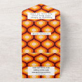 レトロヴィンテージ1960s 1970sパターカラフルン結婚s オールインワン招待状 (外側)