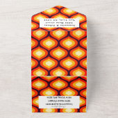 レトロヴィンテージ1960s 1970sパターカラフルン結婚s オールインワン招待状 (外側)