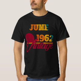 レトロヴィンテージ1962年6月誕生日ギフトアイディアHim Tシャツ