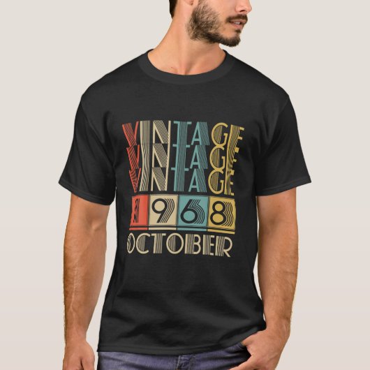レトロヴィンテージ1968年10月53日バードデイギフトマン Tシャツ (正面)