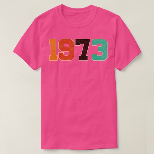 レトロヴィンテージ1973タイポグラフィ Tシャツ (デザイン正面)