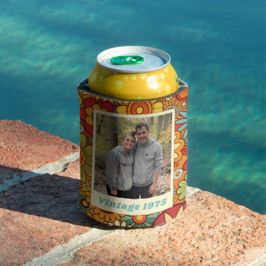 レトロヴィンテージ1975 50番目の誕生日写真 缶クーラー (インサイチュ プール)