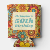 レトロヴィンテージ1975 50番目の誕生日写真 缶クーラー (裏面)