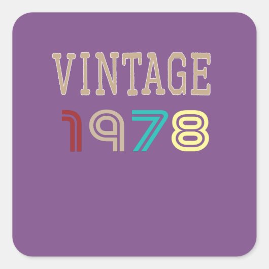 レトロヴィンテージ1978 40th誕生日ギフト男性へ スクエアシール (正面)