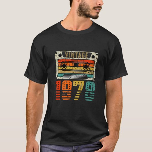 レトロヴィンテージ1978 44誕生日 Tシャツ (正面)