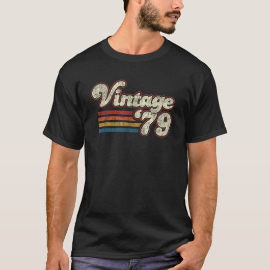 レトロヴィンテージ1979誕生日 Tシャツ (正面)