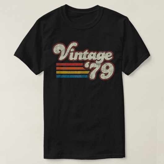 レトロヴィンテージ1979誕生日 Tシャツ (デザイン正面)