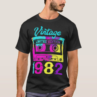 レトロヴィンテージ1982 40th誕生日カセットテープ tシャツ