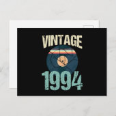 レトロヴィンテージ1994 26誕生日レコードVinn ポストカード (正面/裏面)