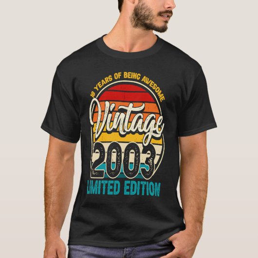 レトロヴィンテージ2003 18誕生日 Tシャツ (正面)