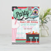 レトロヴィンテージ50のフィフティスディーナーバースデーパーティー 招待状 (スタンド正面)