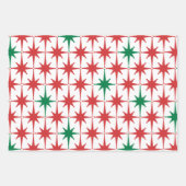 レトロヴィンテージ50sクリスマススターパターン ラッピングペーパーシート (正面3)