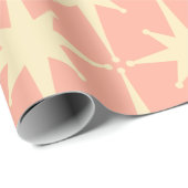 レトロヴィンテージ50s原子星模様ピンク ラッピングペーパー (ロールコーナー)