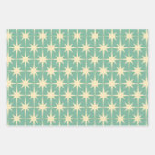 レトロヴィンテージ50s原子星模様ミントピンク ラッピングペーパーシート (正面2)