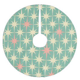 レトロヴィンテージ50s60sミッドセンチュリー原子ティール（緑がかった色）ピンク ブラッシュドポリエステルツリースカート