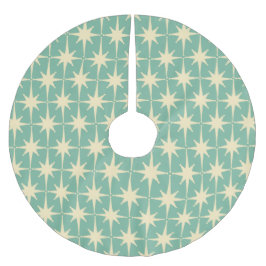 レトロヴィンテージ50s 60sミッドセンチュリー原子ティール（緑がかった色）ミント ブラッシュドポリエステルツリースカート