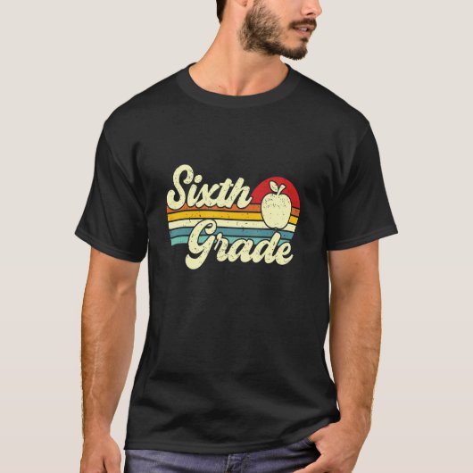 レトロヴィンテージ6年生先生戻る Tシャツ (正面)