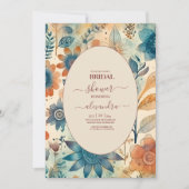 レトロヴィンテージ60年代テラコッタブライダル 招待状 (正面)