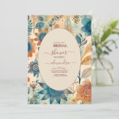 レトロヴィンテージ60年代テラコッタブライダル 招待状 (スタンド正面)