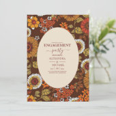 レトロヴィンテージ60年代テラコッタ婚約 招待状 (スタンド正面)