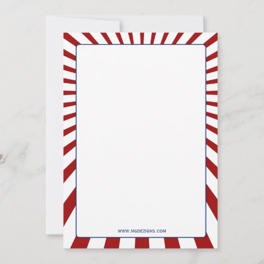 レトロヴィンテージ7月4日パーティの招待状 招待状 (裏面)