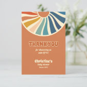 レトロヴィンテージ70のデイジー赤ちゃんシャワーありがとう サンキューカード (スタンド正面)