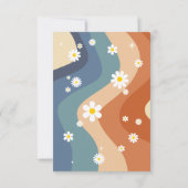 レトロヴィンテージ70のデイジー赤ちゃんシャワーありがとう サンキューカード (裏面)