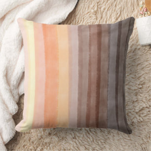 レトロヴィンテージ70ストライプsオレンジ色の茶色 クッション