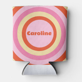 レトロヴィンテージ70年代サークルパターンカスタム 缶クーラー