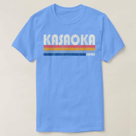 レトロヴィンテージ70年代80年代スタイル笠岡 Tシャツ (デザイン正面)