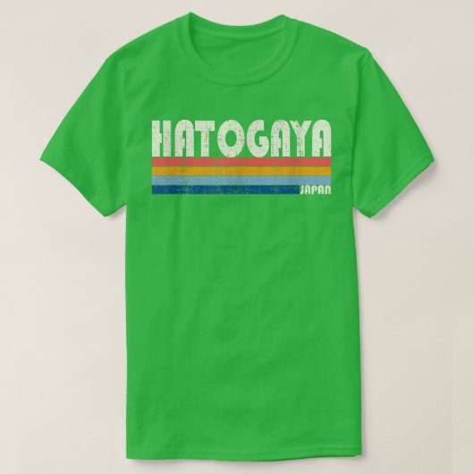 レトロヴィンテージ70年代80年代スタイル鳩ケ谷 Tシャツ (デザイン正面)