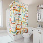 レトロヴィンテージ70sのオレンジ色の色合い シャワーカーテン (インサイチュ)