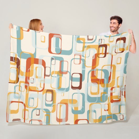 レトロヴィンテージ70sのオレンジ色の色合い フリースブランケット (インサイチュ)