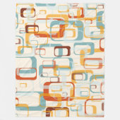 レトロヴィンテージ70sのオレンジ色の色合い フリースブランケット (正面)