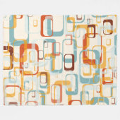 レトロヴィンテージ70sのオレンジ色の色合い フリースブランケット (正面(横))