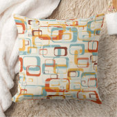 レトロヴィンテージ70sパターン(オレンジブルーシェード) クッション (ブランケット)