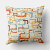 レトロヴィンテージ70sパターン(オレンジブルーシェード) クッション (裏面)