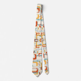 レトロヴィンテージ70sパターン（オレンジブルーシェード） ネクタイ