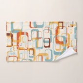 レトロヴィンテージ70sパターン(オレンジブルーシェード) バスタオルセット (ハンドタオル)