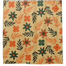 レトロヴィンテージ70sフローラ花葉のパターン