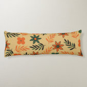 レトロヴィンテージ70sフローラ花葉のパターン ボディピロー (裏面)