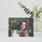 レトロヴィンテージ70s写真卒業2025 ポストカード (スタンド正面)